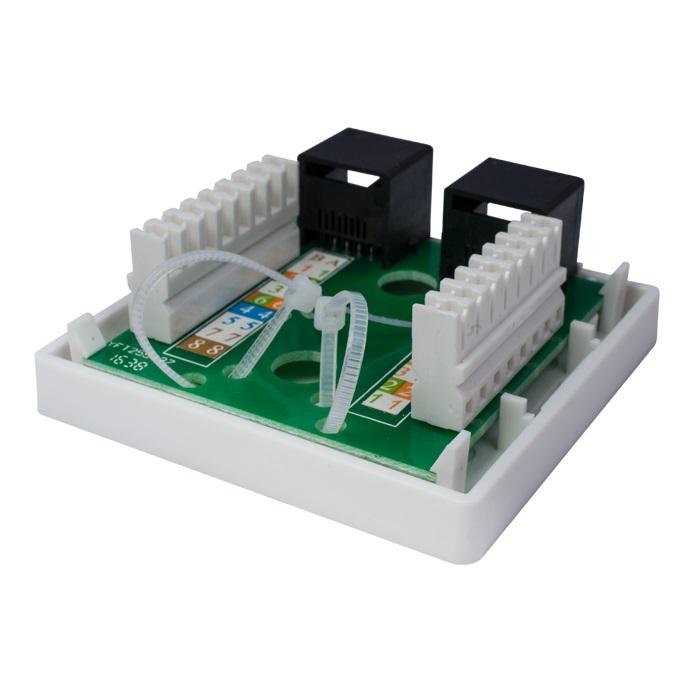  Розетка компьютерная 8P8C RJ-45 UTP кат.6 2 порта (DIY) SUPRLAN 10-0310-1 фото в каталоге от BTSprom.by