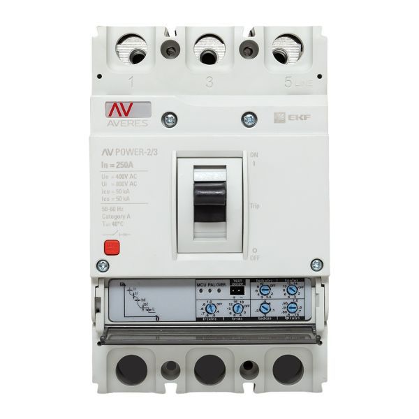  Выключатель автоматический 3п 250А 50кА AV POWER-2/3 ETU2.0 AVERES EKF mccb-23-250-2.0-av фото в каталоге от BTSprom.by