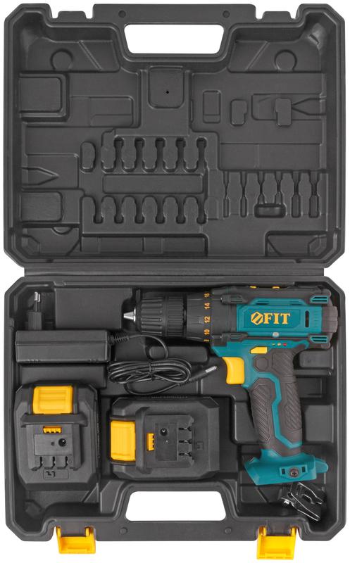  Дрель-шуруповерт аккумуляторная 14.4В 0-450/1550об/мин 23Нм 2 (Li-Ion) 1.3А.ч FIT 80198 фото в каталоге от BTSprom.by