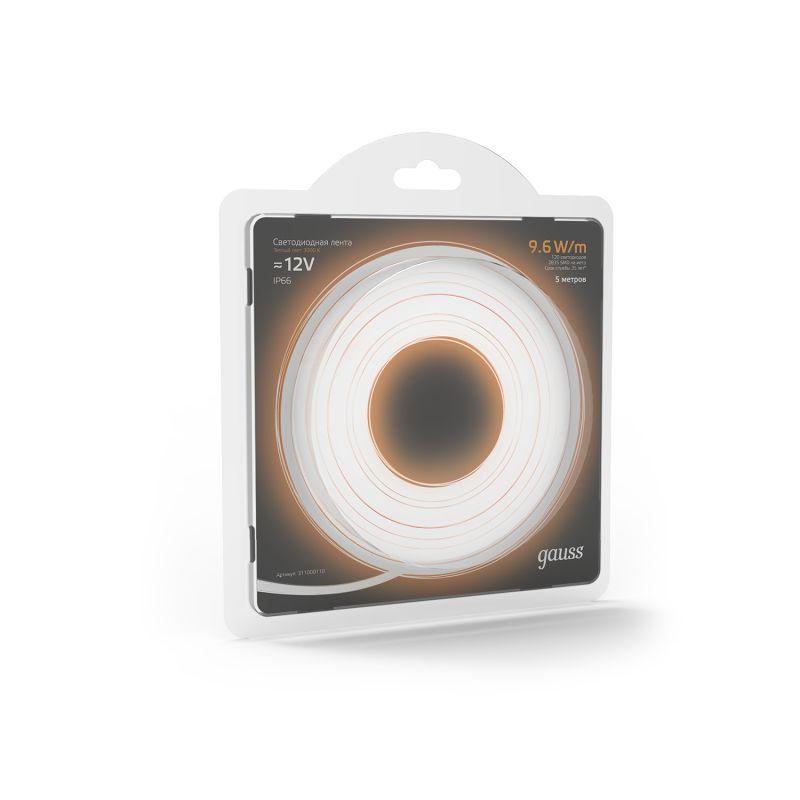  Лента светодиодная Black 2835/120-SMD 9.6Вт/м 3000К тепл. бел. IP66 420лм/м 12В (блист.5м) GAUSS 311000110 фото в каталоге от BTSprom.by