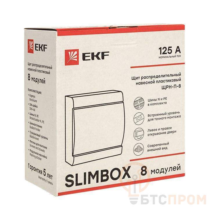  Щит ЩРН-П-8 "SlimBox" IP41 PROxima EKF sb-n-8 фото в каталоге от BTSprom.by