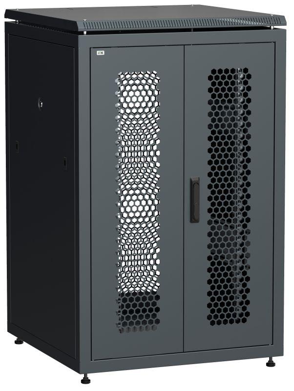 шкаф сетевой linea n 24u 800х800мм распашная перфорир. передн. дверь; задн. перфорир. черн. itk ln05-24u88-2pp от BTSprom.by