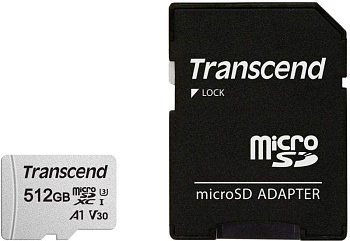 карта памяти ts512gusd300s-a 512gb microsd w/ adapter uhs-i u3 a1 transcend 1000575655 от BTSprom.by