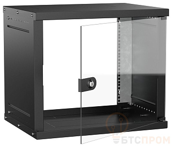 шкаф настенный 9u 600х450мм дверь стеклян. черн. generica lwe5-09u64-gf-g от BTSprom.by