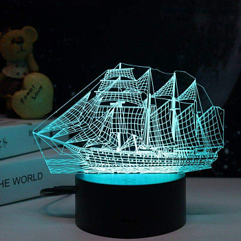 светильник светодиодный настольный nl-404 "корабль" 3вт rgb usb ночник син. camelion 14562 от BTSprom.by