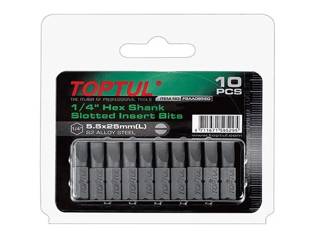 насадка шлицевая 0,6х4,5х25мм 10шт блистер toptul fsaa084eg от BTSprom.by