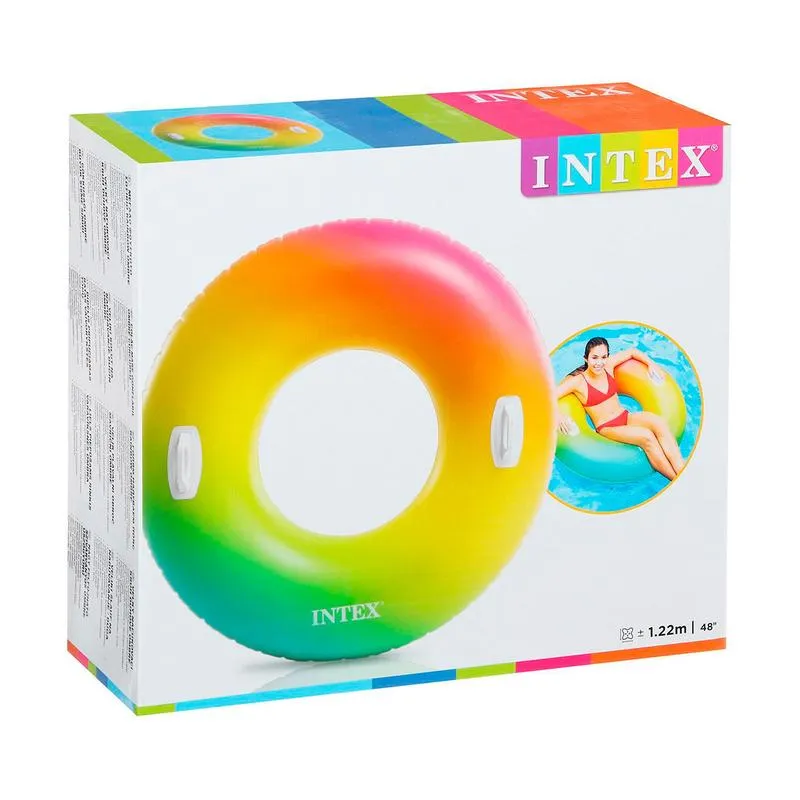 круг-камера с ручками color whirl tube 122см (58202eu) intex 6941057402253 от BTSprom.by