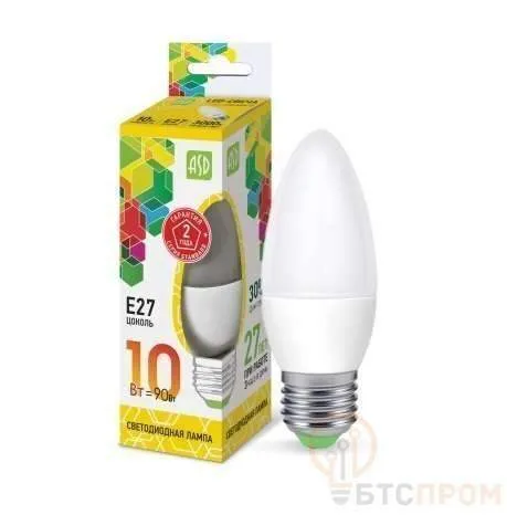 лампа светодиодная led-свеча-std 10вт 230в e27 3000к 900лм asd 4690612015538 от BTSprom.by
