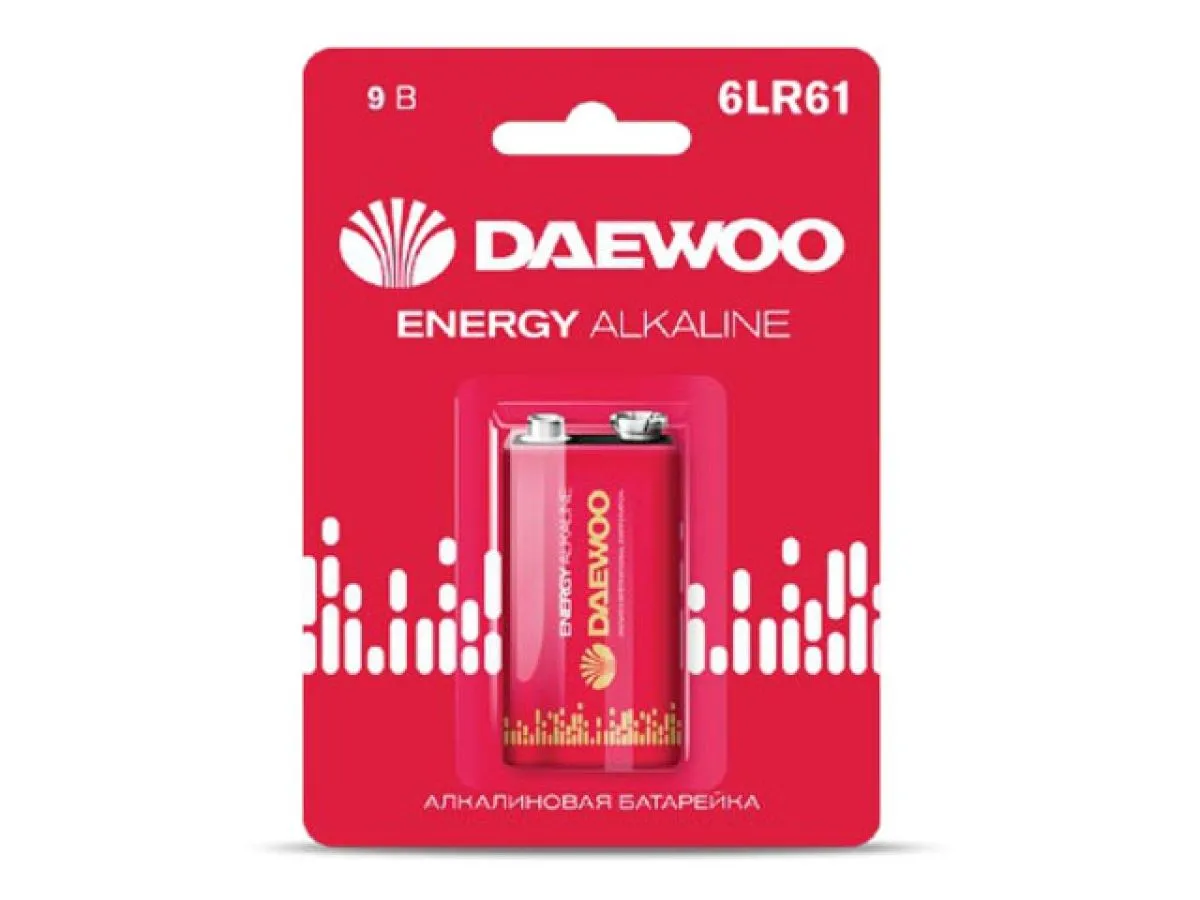 батарейка 6lr61 9v alkaline bl-1шт daewoo energy 5029729 от BTSprom.by